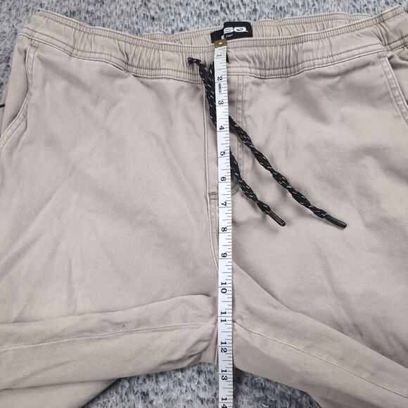 RSQ Pants Men Large Beige Pull On Jogger Skinny Slim Casual Skate Surf Normcore - Picture 7 of 10